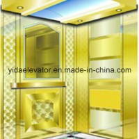 Golden Mirror Etching Stainless Steel Passenger Elevator for Spanish-Speaking Countries