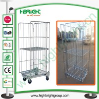 Wire Metal Storage Laundry Cart with Four Wheels