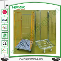 Wire Mesh Container and Hand Roll Cage with Wheels
