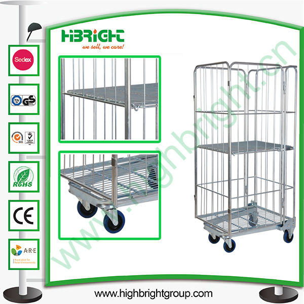 Zinc Plated Warehouse Storage Laundry Hand Cart Image1