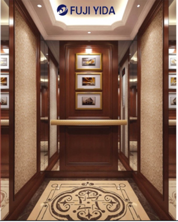 FUJI Yida Passenger Elevator with Wooden and Mirror Car -012 Image1