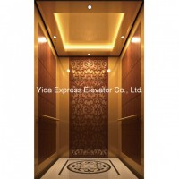 Gearless Passenger Elevator with Golden Mirror Stainless Steel