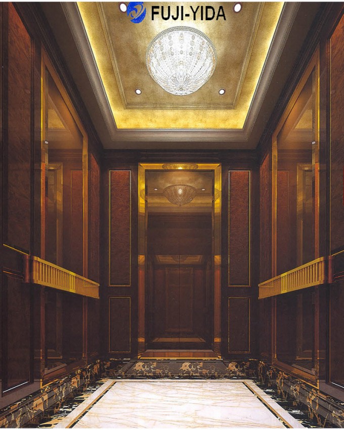 FUJI Yida Passenger Elevator with Wooden Car Cabin Image1