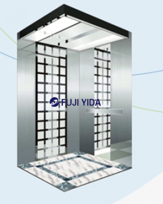 Passenger Elevator in Mirror Etching Stainless Steel Image1
