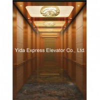 Gearless Passenger Elevator with Rose-Gold Mirror Stainless Steel