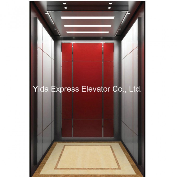 Gearless Passenger Elevator with Black Blasted Stainless Steel Image1