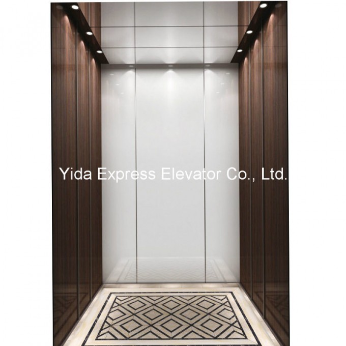 Gearless Passenger Elevator with Brushed Stainless Steel Image1