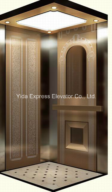 Luxury with Rose Gold Mirror Stainless Steel Home Elevator Image1
