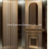 Luxury with Rose Gold Mirror Stainless Steel Home Elevator