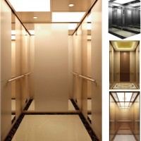 Commercial Elevators with Rose-Golden Mirror Material