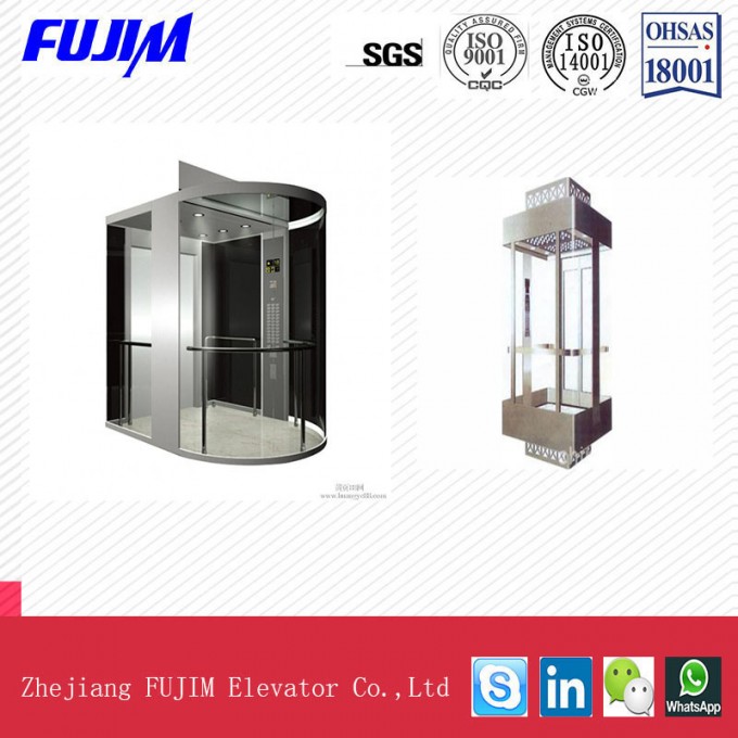 Indoor Sightseeing Elevator for Shopping Mall with Outer Glass Cover Image1