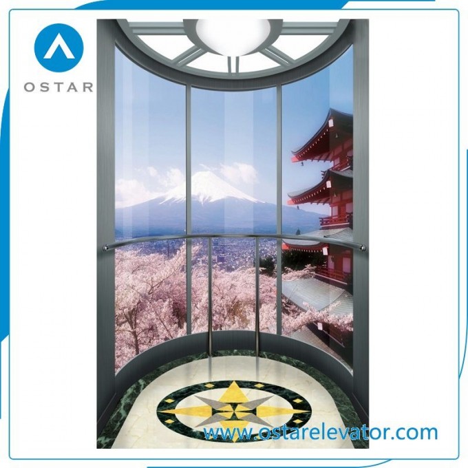 Sightseeing Lift, Observation Elevator with Round Glass Cabin Image1