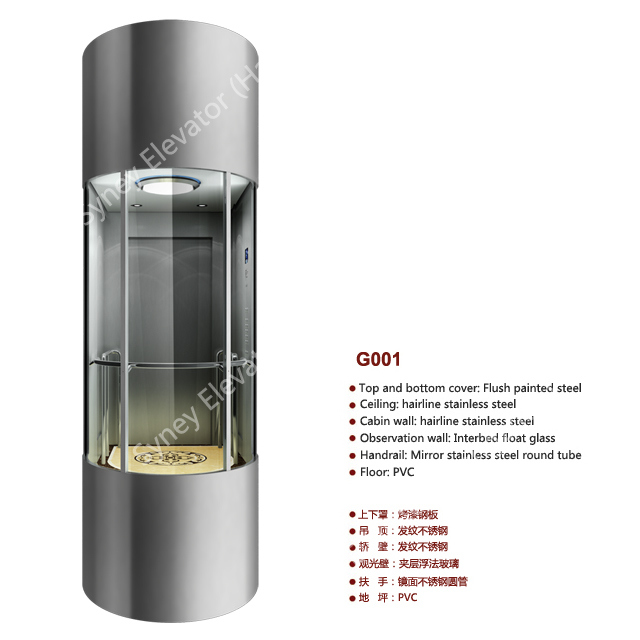 Sightseeing Elevator with Glass Panoramic Cabin (G-001) Image1