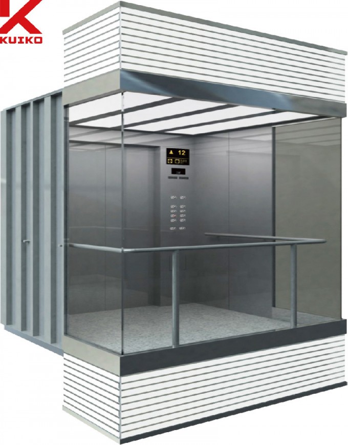 1350kg Sightseeing Elevator with Small Machine Room Image1