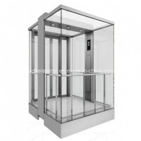 Hsgq-1417-Square Type Sightseeing Elevators with Full Glass Cabin Wall
