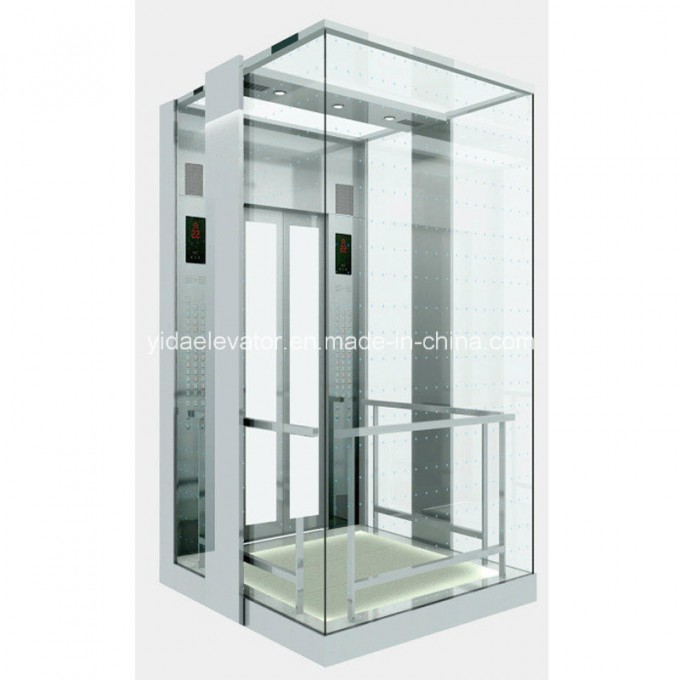 Hsgq-1419A-Square Type Sightseeing Elevators with Full Glass Cabin Wall Image1