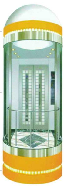 Semi-Circle Sightseeing Elevator with Rear Wall in Glass Image1