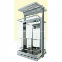 Hsgq-1415-Square Type Sightseeing Elevators with Full Glass Cabin Wall