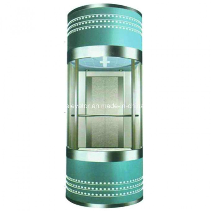 Full Wall Glass Sightseeing Elevator with Small Machine Room Image1