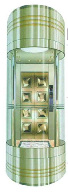 Semi-Circle Panoramic Elevator with Rear Wall in Glass Image1