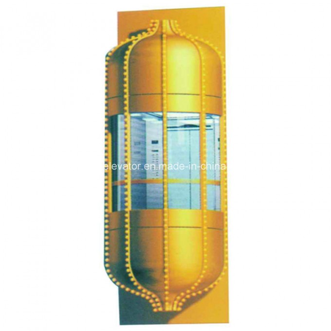Full Wall Glass Panoramic Elevator with Small Machine Room Image1