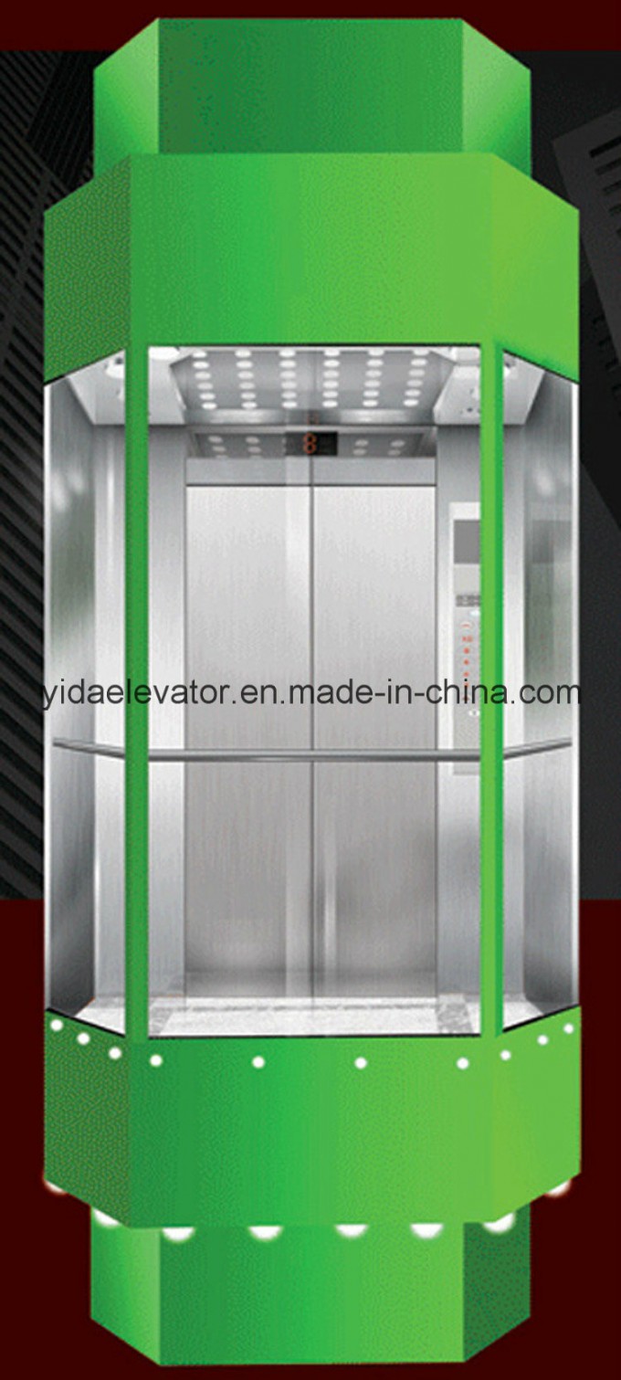 Square Shape Panoramic Elevator with Machine Room Image1