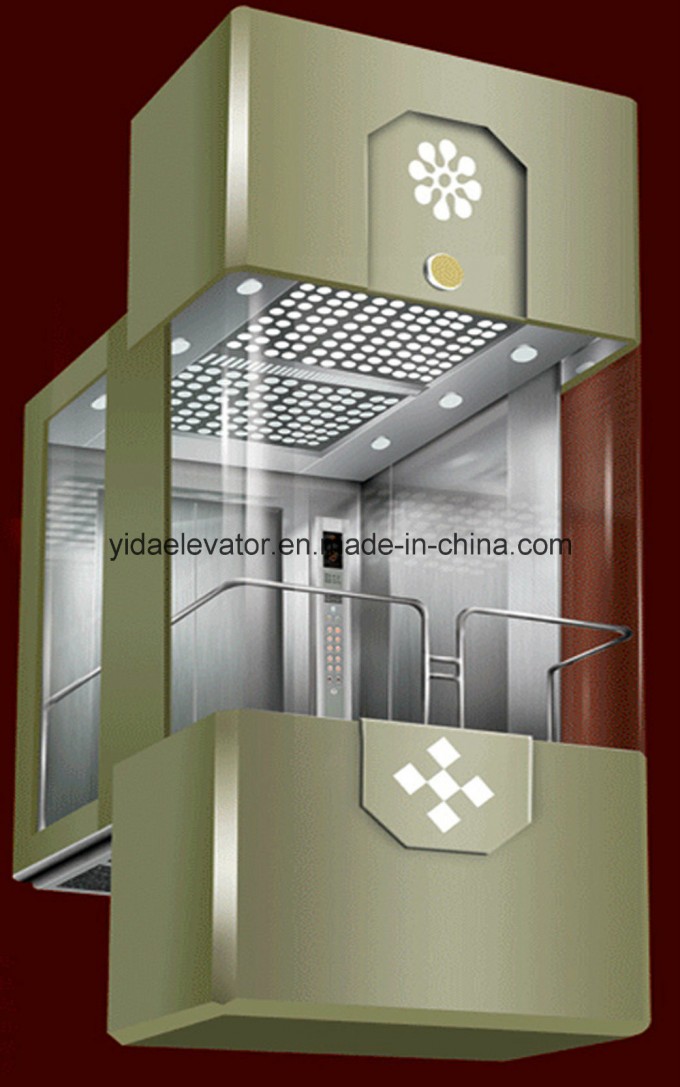 Classic Outdoor Panoramic Elevator with 3 Sides Glass Image1
