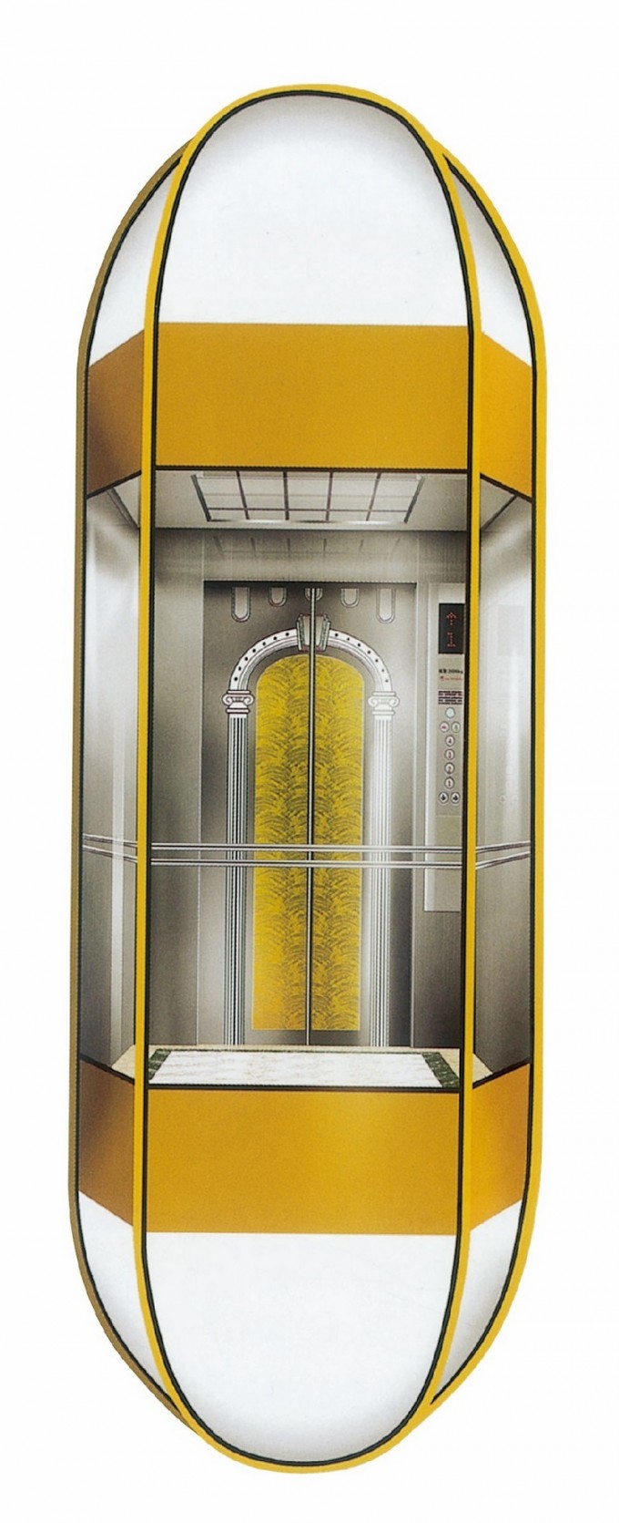 1000kg Diamond Shape Panoramic Elevator with Capsule Cabin (LL-024) Image1