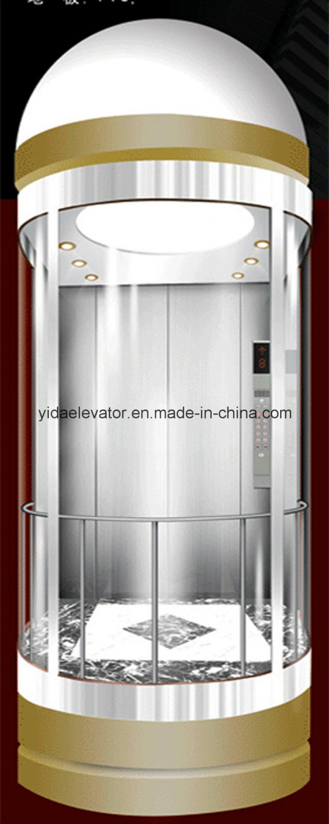 Small Machine Room Capsule Panoramic Elevator Image1