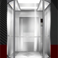 Panoramic Elevator with Glas in Rear Wall