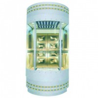 Machine Room Observation Elevators with Full Glass Cabin Wall