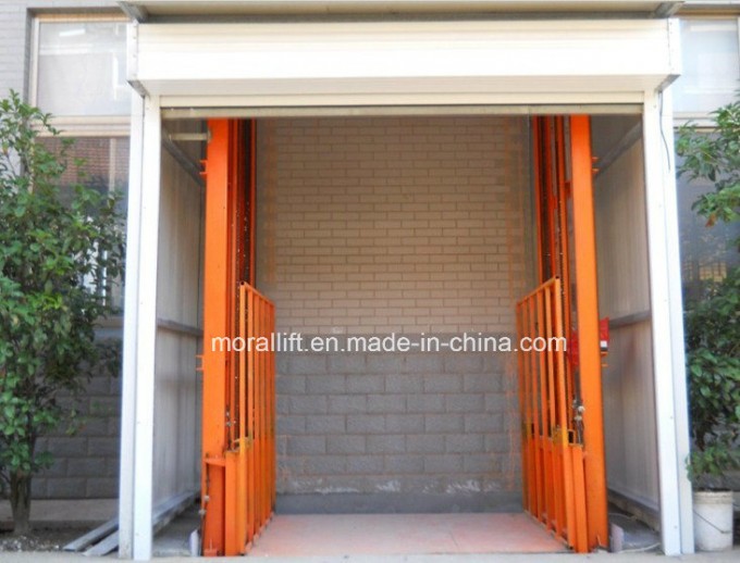 Guide Rail Hydraulic Vertical Freight Elevator with The Door Image1