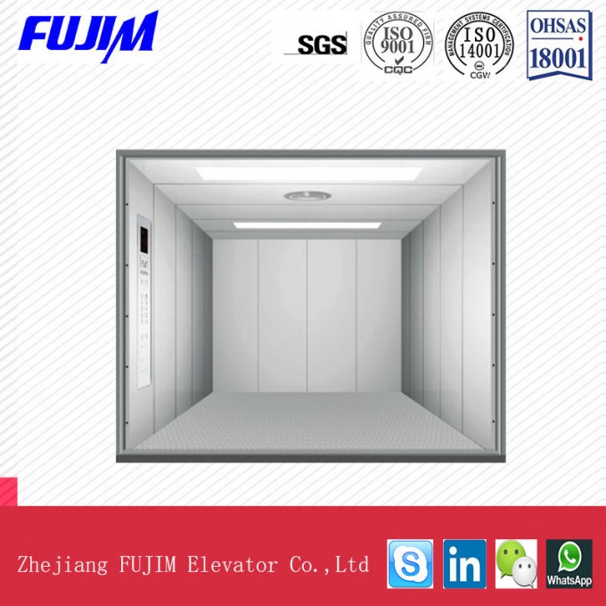 Speed 0.5m/Ssafe Freight Elevator with Checkered Steel Image1