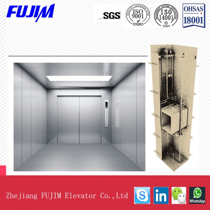 1000kg, 2000kg, 3000kg Capacity Machine Roomless Freight Elevator with Vvvf Image1