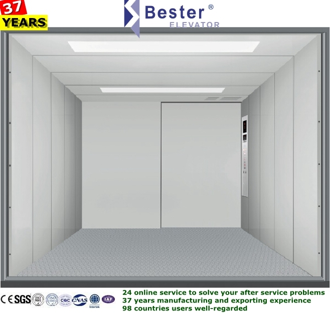 Painted Steel Goods Elevator with Center and Opposite Opening Doors Image1