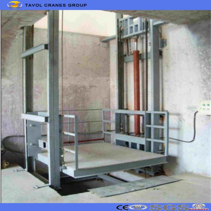 Sjd0.5-10 Vertical Goods Lift Hydraulic Guide Rail Elevator Image1