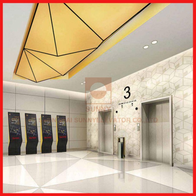 Load 630~1600kg Mrl Passenger Elevator High Speed Elevator Image1