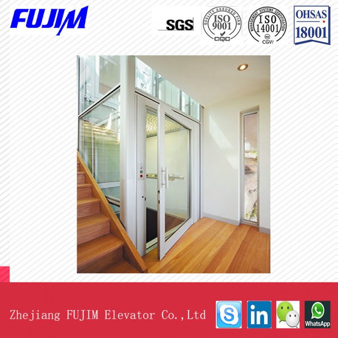 Landing 2/2 Passenger Elevator with Machine Roomless Home Lift Image1