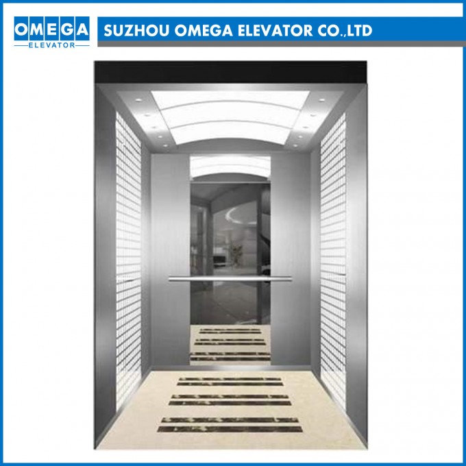 Machine Room Passenger Elevator with Mirror Etching From Factory Image1