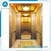 Titanium Stainless Steel Cabin Decorationed Passenger Elevator for Villa