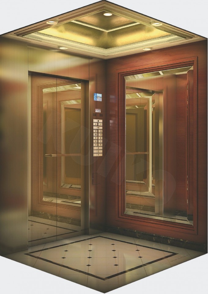 Hotel Elevator Ti-Golden Mirror Sts Lift Machine Image1