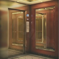 Hotel Elevator Ti-Golden Mirror Sts Lift Machine