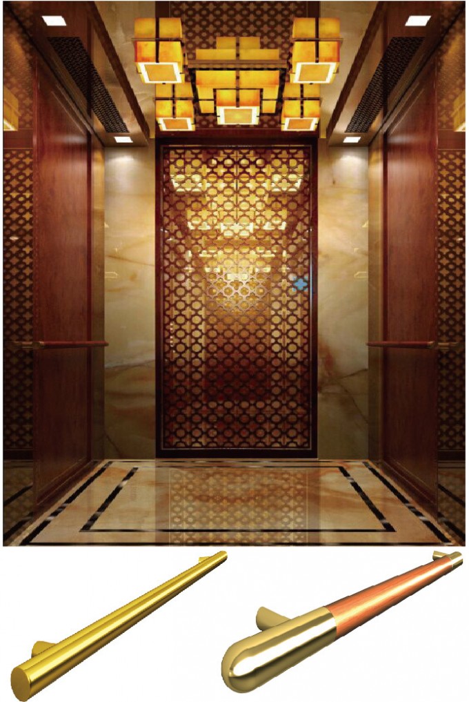 Hotel Passenger Elevator with Titanium Mirror Steel Car Image1