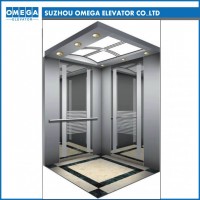 Giankone Mirror Etching Geared Machine Roomless Passenger Elevator