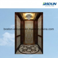 Wooden Etching Stainless Steel Passenger Elevator with Handrail