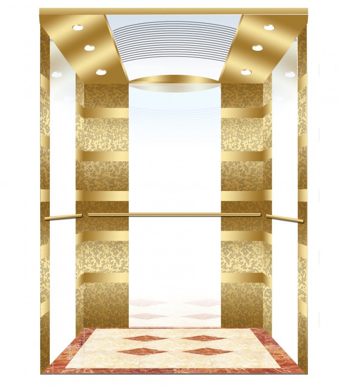 1600kg Passenger Elevator with Golden Etching Finish (XNK-002) Image1