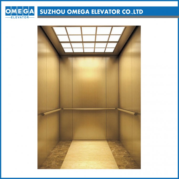 Sigma Luxurious Golden Mirror Passenger Elevator Without Machine Room Image1