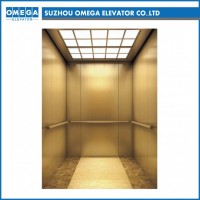 Sigma Luxurious Golden Mirror Passenger Elevator Without Machine Room