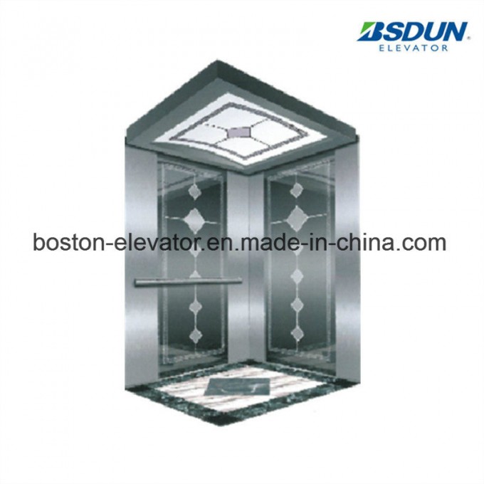 1m/S Mirror Etching Passenger Elevator with Handrail Image1