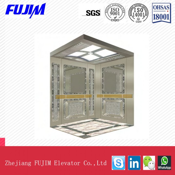 Small Machine Room Passenger Home Elevator with Beautiful Decoration Image1